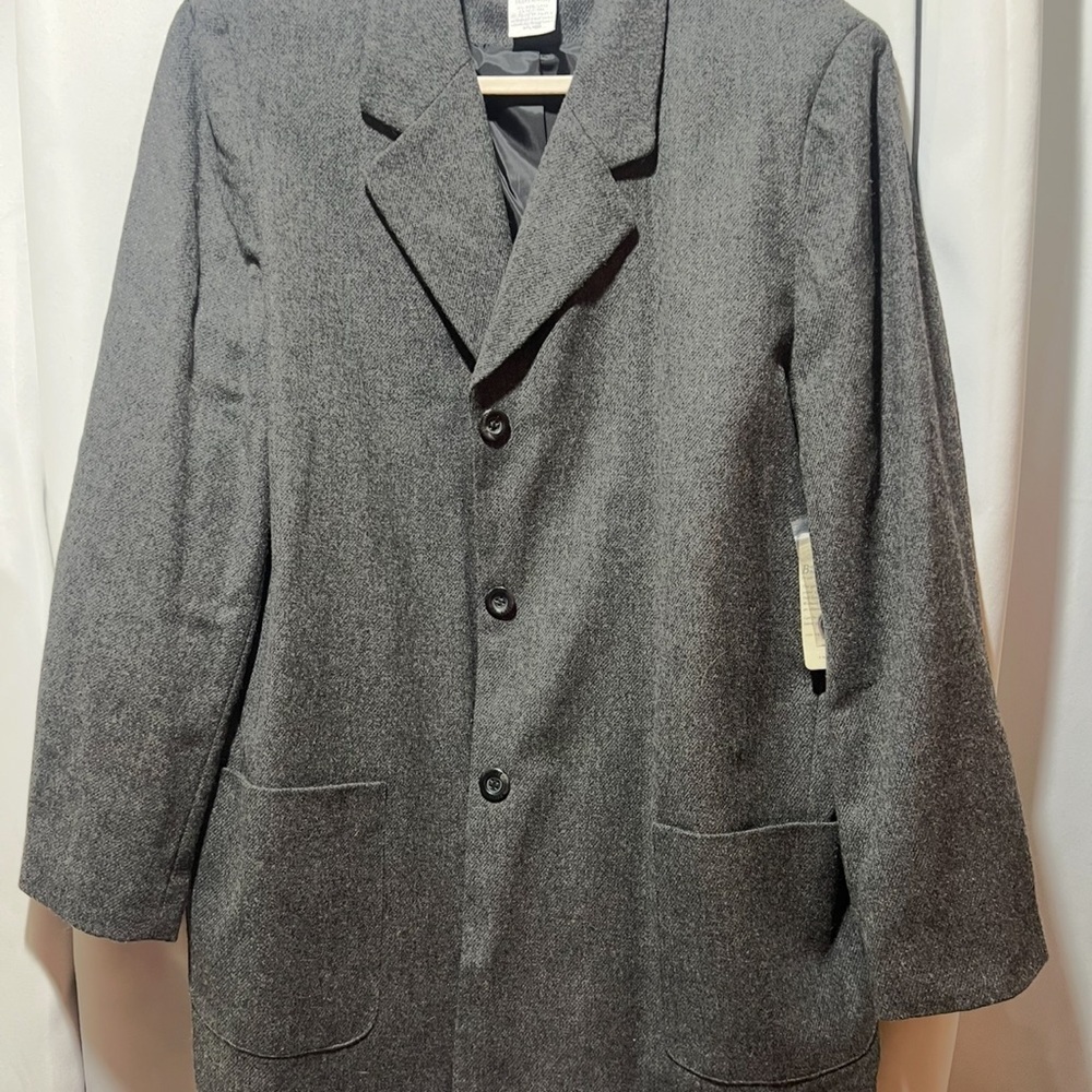Worthington NWT 100% Wool Long Gray Blazer | Classic Tailored Workwear - Picture 2 of 7